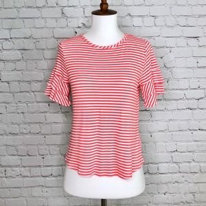 Blu Pepper Girls Striped Ruffle Sleeve Top